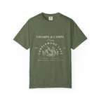 "Champs & Camps" -Camp Themed Bachelorette or Wedding Tee,  Bride Shirt, Last Trail Before The Veil, Bachelorette Party Gift, Summer Vacation Wear, [...]