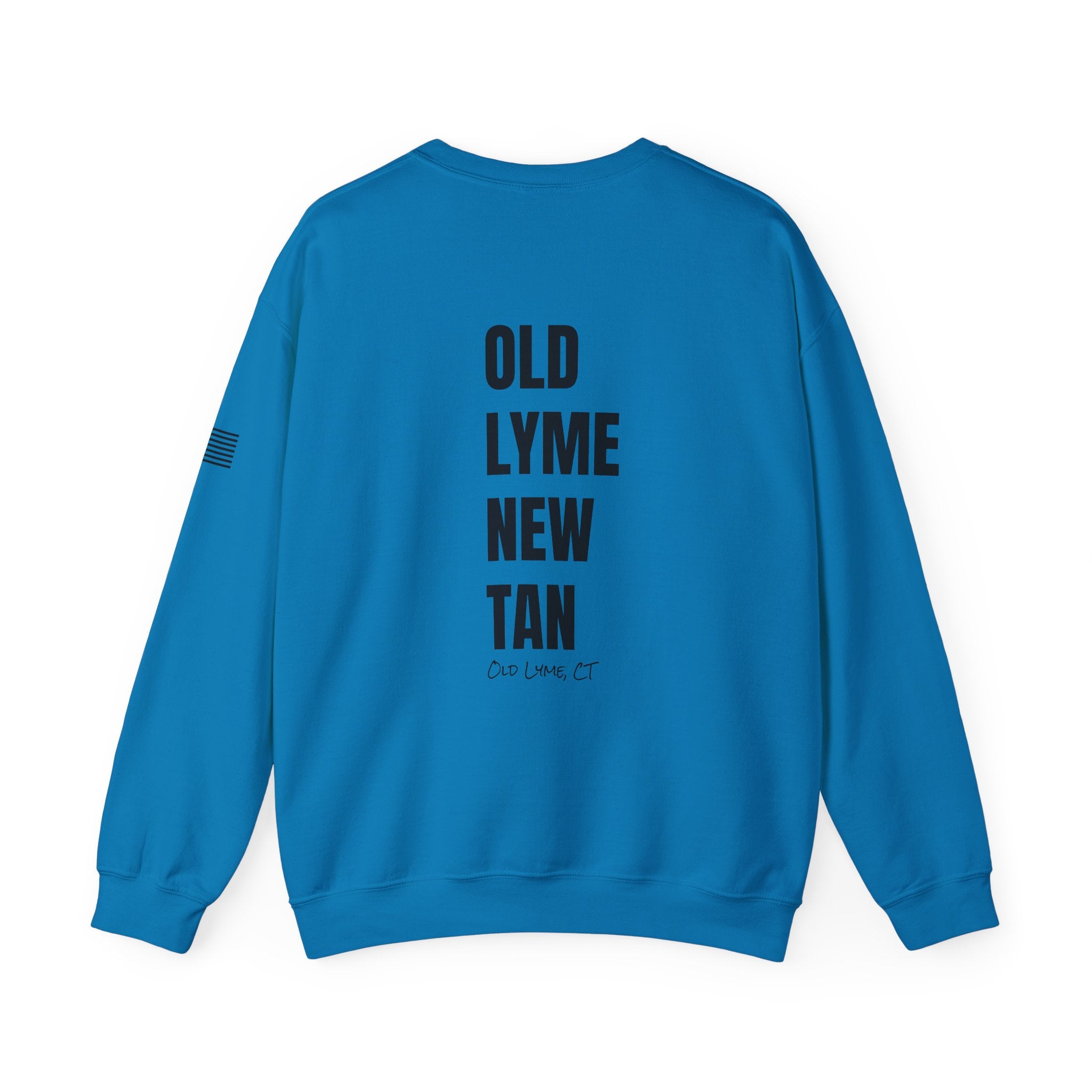 Adult- "Salty AF" (Front) "Old Lyme New Tan" (Back)- with Flag -Unisex Crewneck