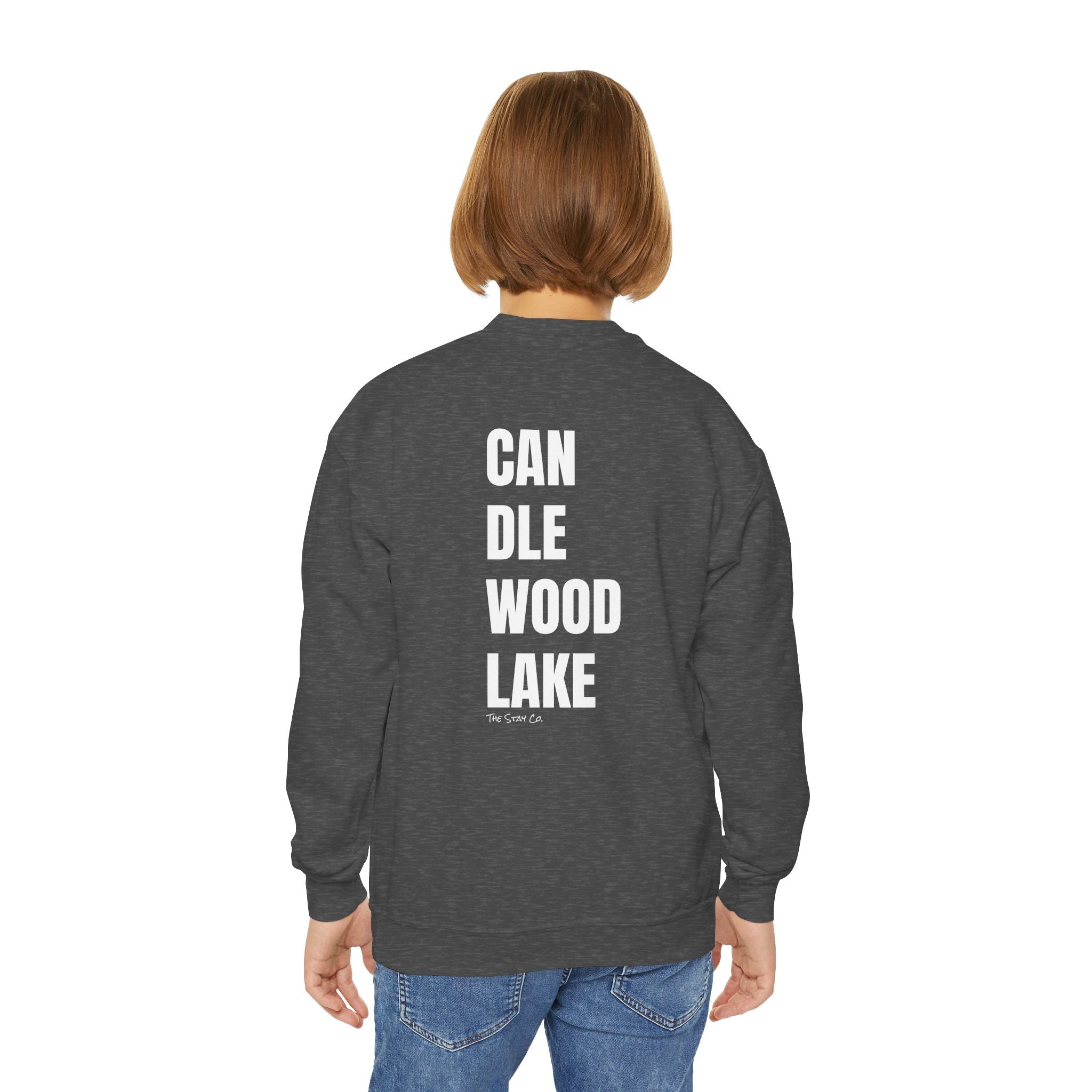 Youth-(XS-XL) "Catch Me At" (Front) "Candlewood Lake" (Back)- Unisex Crewneck Sweatshirt