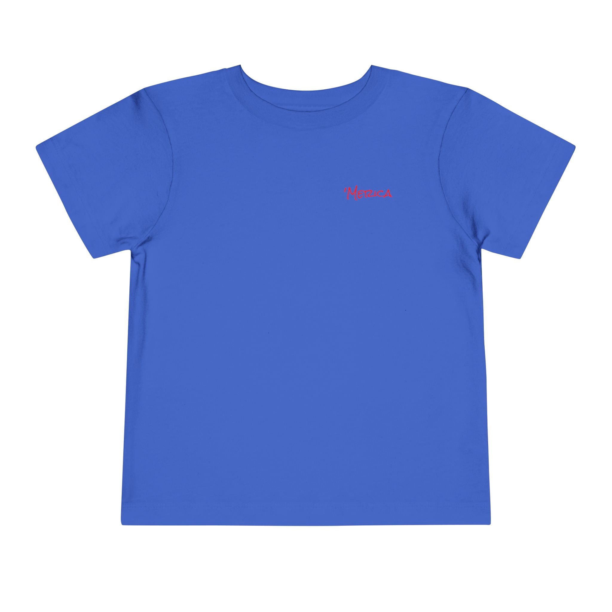 Toddler Short Sleeve - "Red, White & Trouble" (Back) "'Merica" (On Front) , Perfect for Patriotic Celebrations, Kids' Summer Outfit, Fun Playdates, Gifts