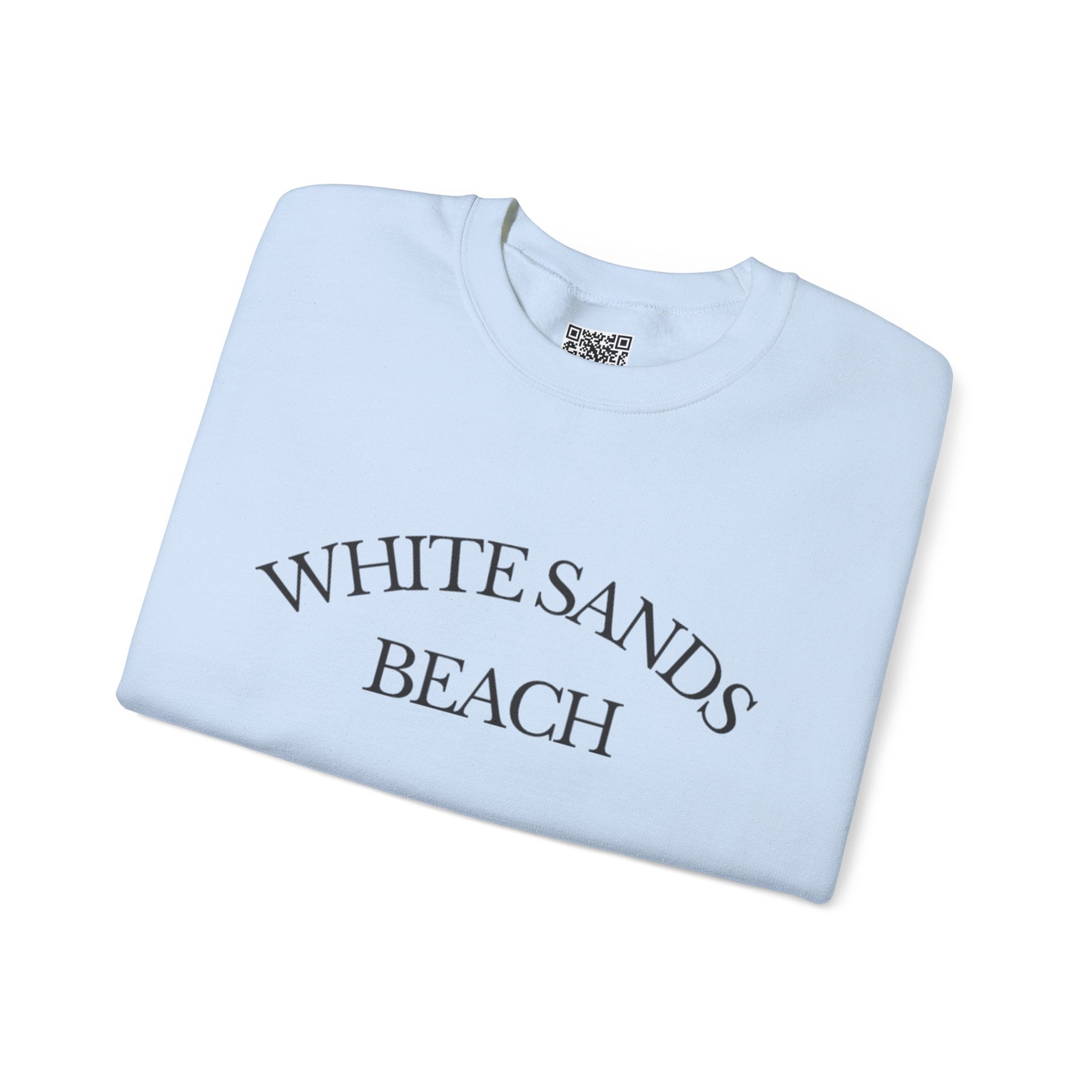 Adult- "White Sands Beach" - Black Writing- Unisex Crewneck Sweatshirt