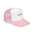 Foam Trucker Hat with 'STAY' Embroidery | Cool Casual Style, Gift for Trendsetters, Outdoor Events, Summer Fashion, Unisex Cap