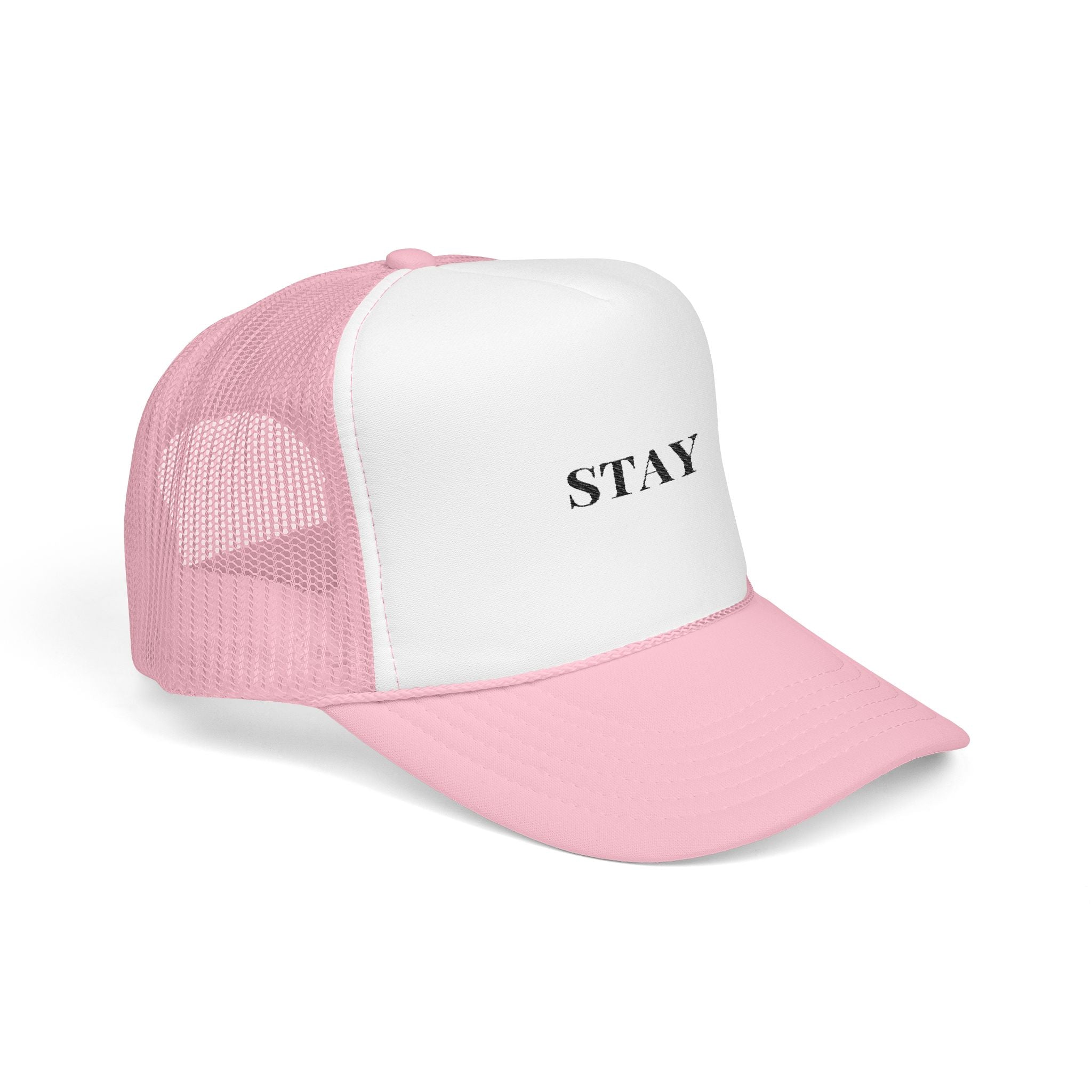Foam Trucker Hat with 'STAY' Embroidery | Cool Casual Style, Gift for Trendsetters, Outdoor Events, Summer Fashion, Unisex Cap