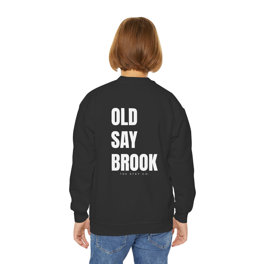 Youth-(XS-XL) Old Saybrook Crewneck With Association Logo On Front- White Writing