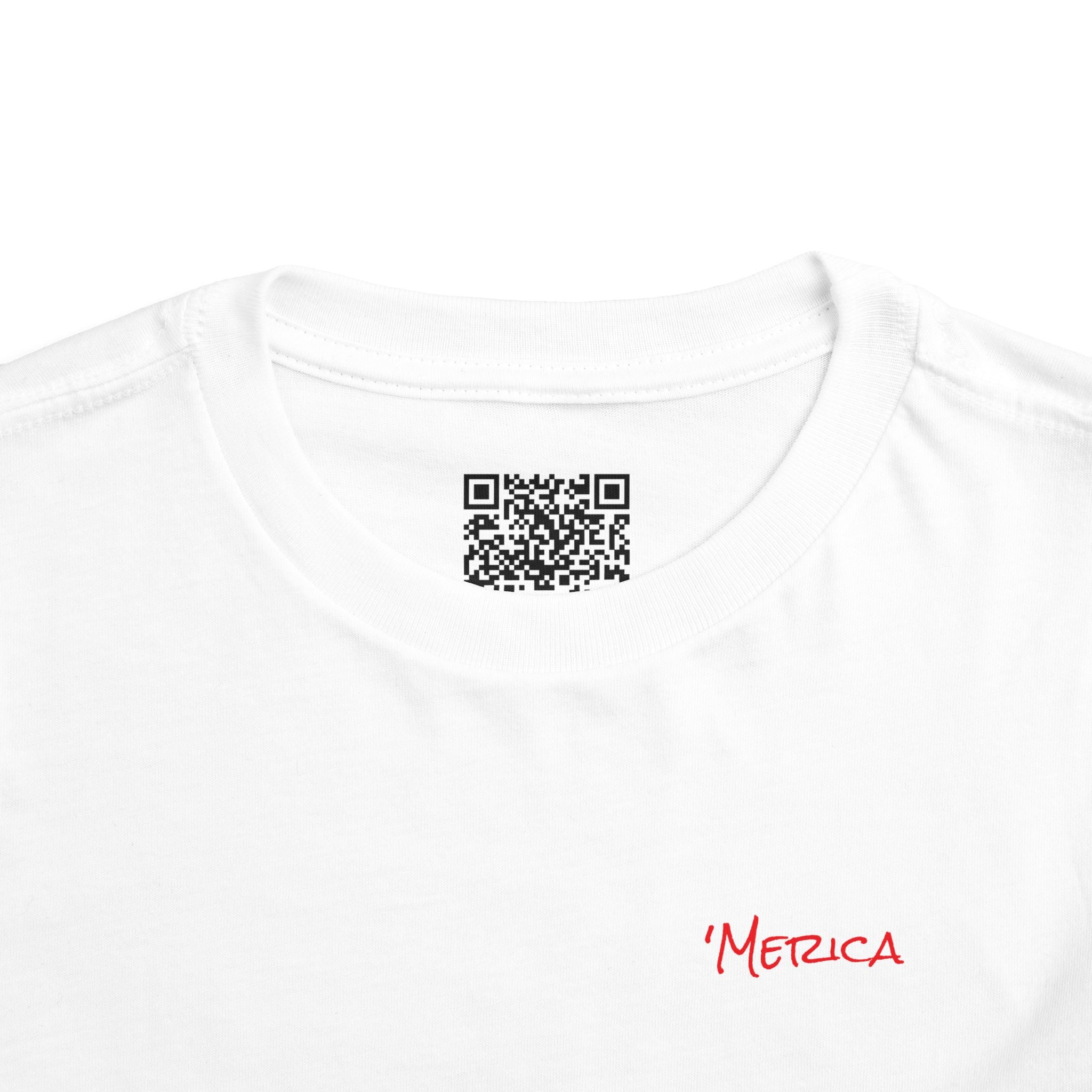 Toddler Short Sleeve - "Red, White & Trouble" (Back) "'Merica" (On Front) , Perfect for Patriotic Celebrations, Kids' Summer Outfit, Fun Playdates, Gifts