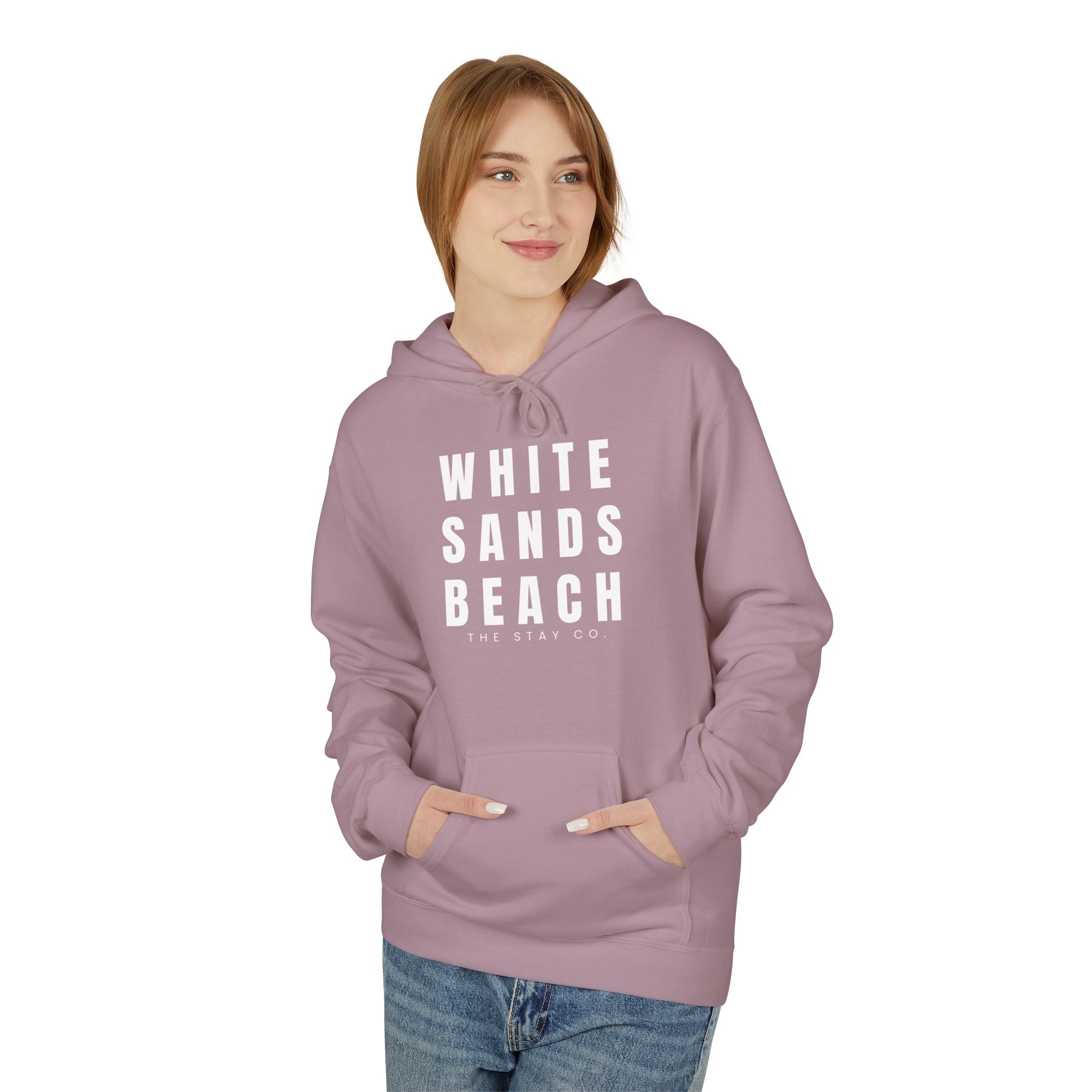 White Sands Beach Hoodie in White Writing