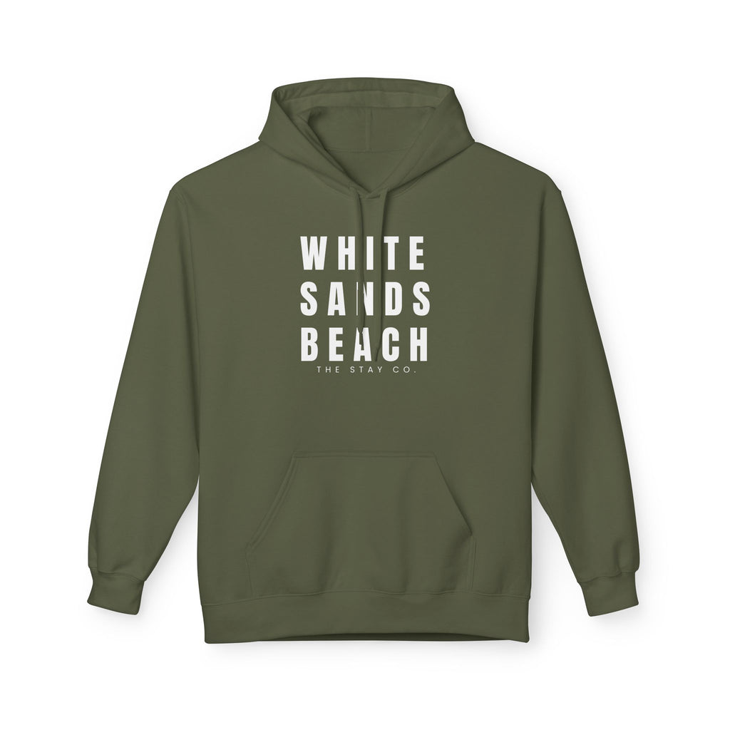 White Sands Beach Hoodie in White Writing