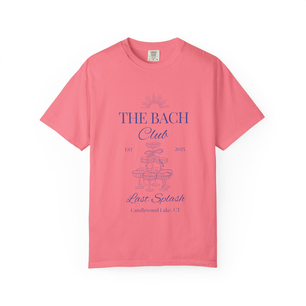 Matching "The Bach Club -Last Splash- Candlewood Lake" -T-Shirt in Blue Writing-Choose a Color-  Perfect for Bachelorette and Wedding Parties- Unisex Vacation Top, Sailor Humor Apparel