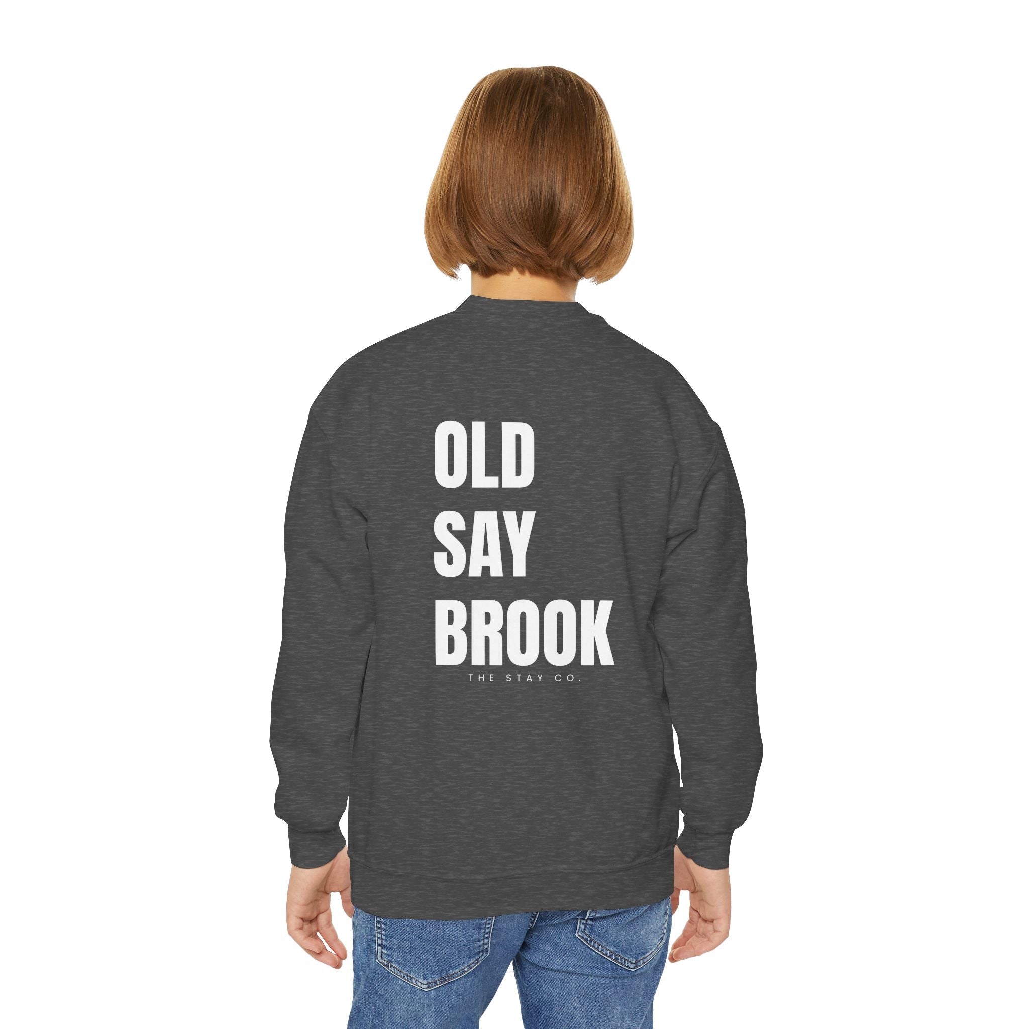 Youth-(XS-XL) Old Saybrook Crewneck With Association Logo On Front- White Writing