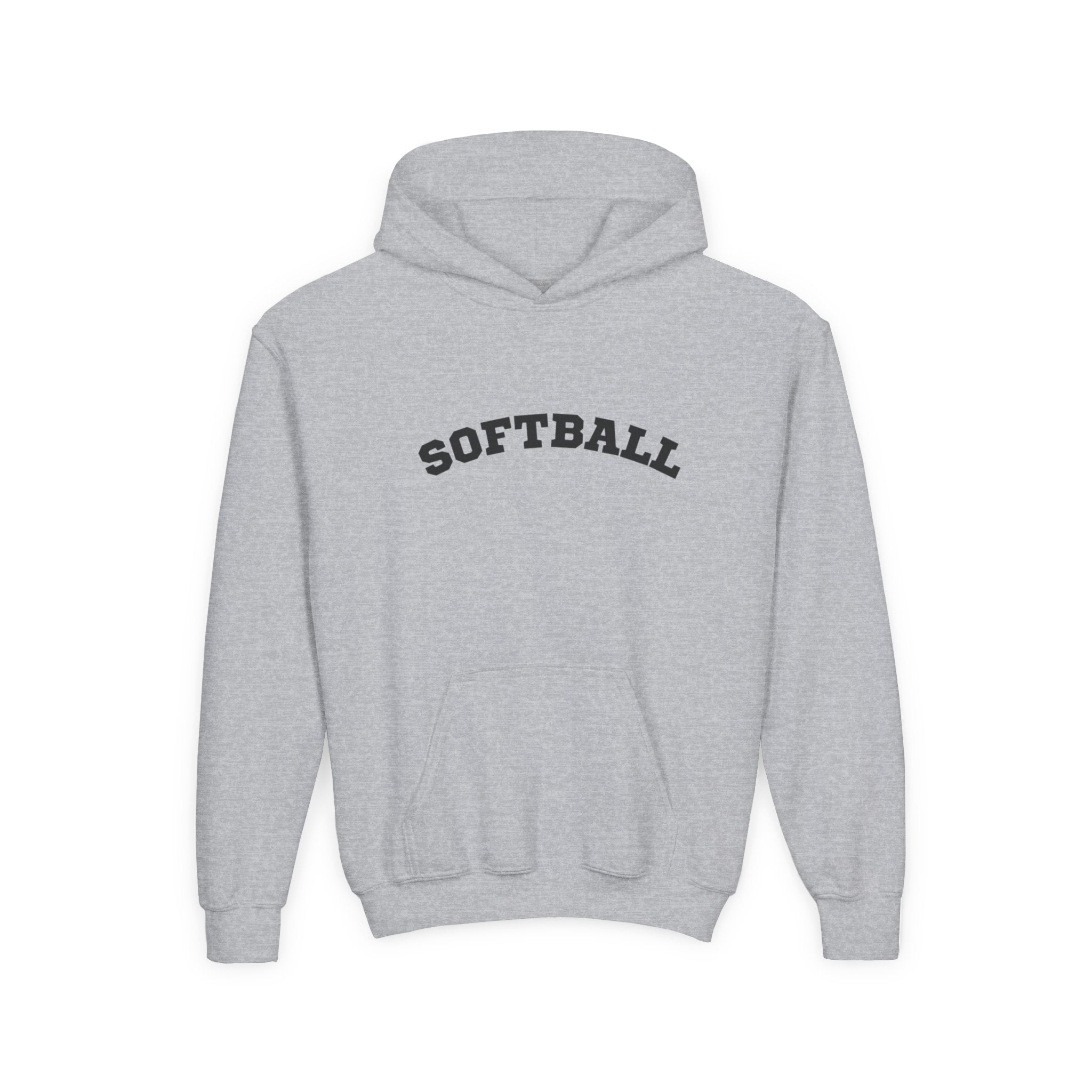 Youth Hoodie "Softball" - Choose Your Color- -Sports Apparel, Gift for Young Athletes, Team Spirit, Cozy Sweatshirt, Game Day Ready