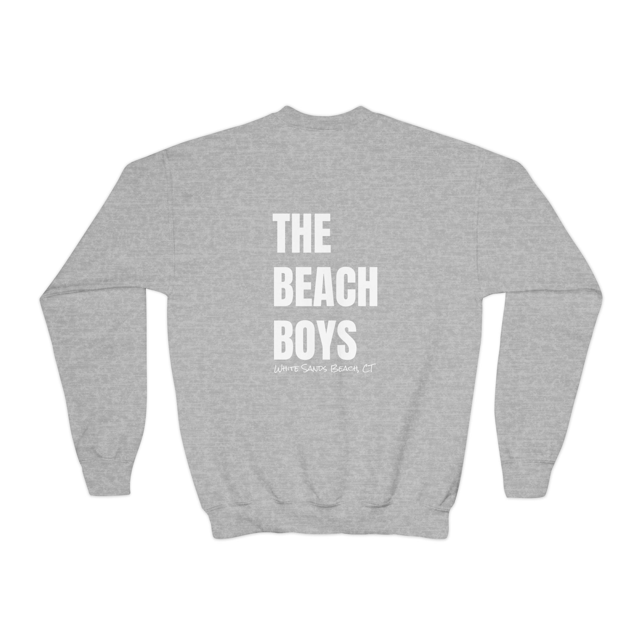 Youth- Beach Sweatshirt for Boys- In White Writing Youth Crewneck