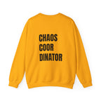 Adult- Teacher Crew Neck "Fueled by Caffeine" (Front) - "Chaos Coordinator"- (Back) Crewneck Sweatshirt, Cozy Fall Apparel, Unisex Gift, Casual Style, September Vibes, Seasonal Fashion