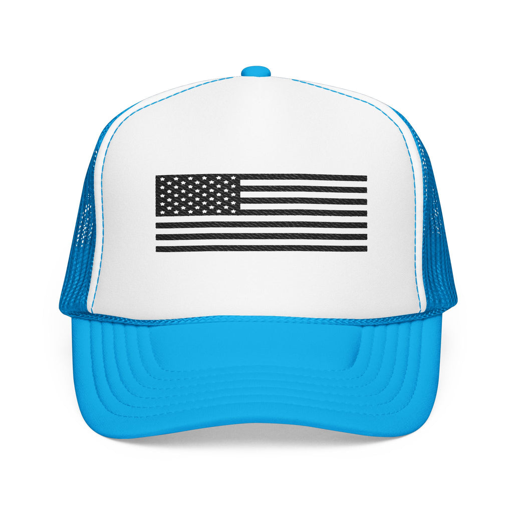 Flag- Foam Trucker Hat, Embroidered Cap, BBQ Hat, Perfect Gift for Grilling Enthusiasts, Summer BBQ Accessory, Fun Party Hat