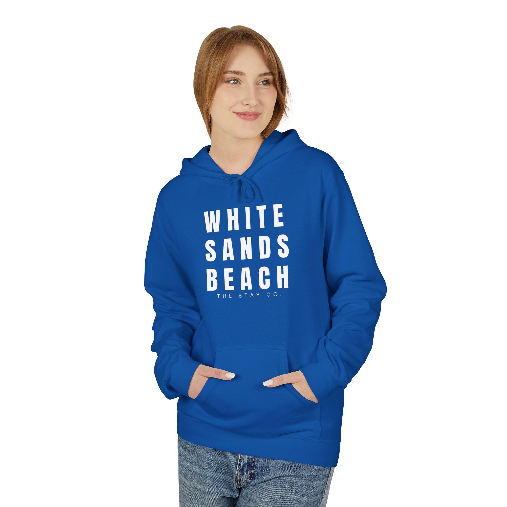 White Sands Beach Hoodie in White Writing