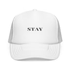 Foam Trucker Hat with 'STAY' Embroidery | Cool Casual Style, Gift for Trendsetters, Outdoor Events, Summer Fashion, Unisex Cap