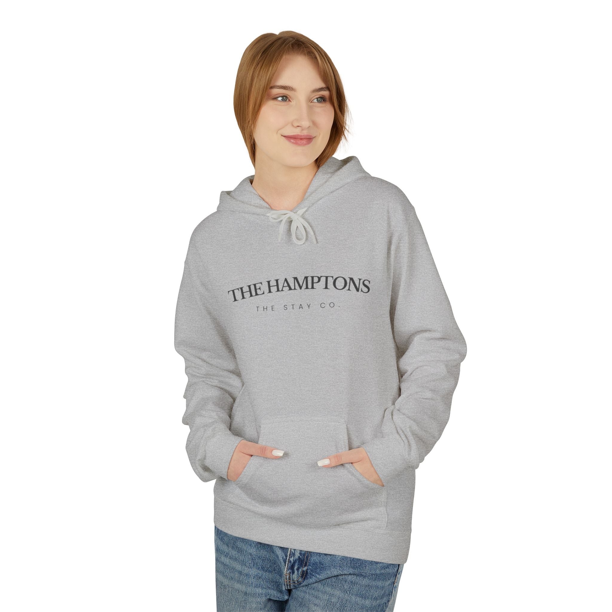 Adult-The Hamptons - Black Writing Hoodie