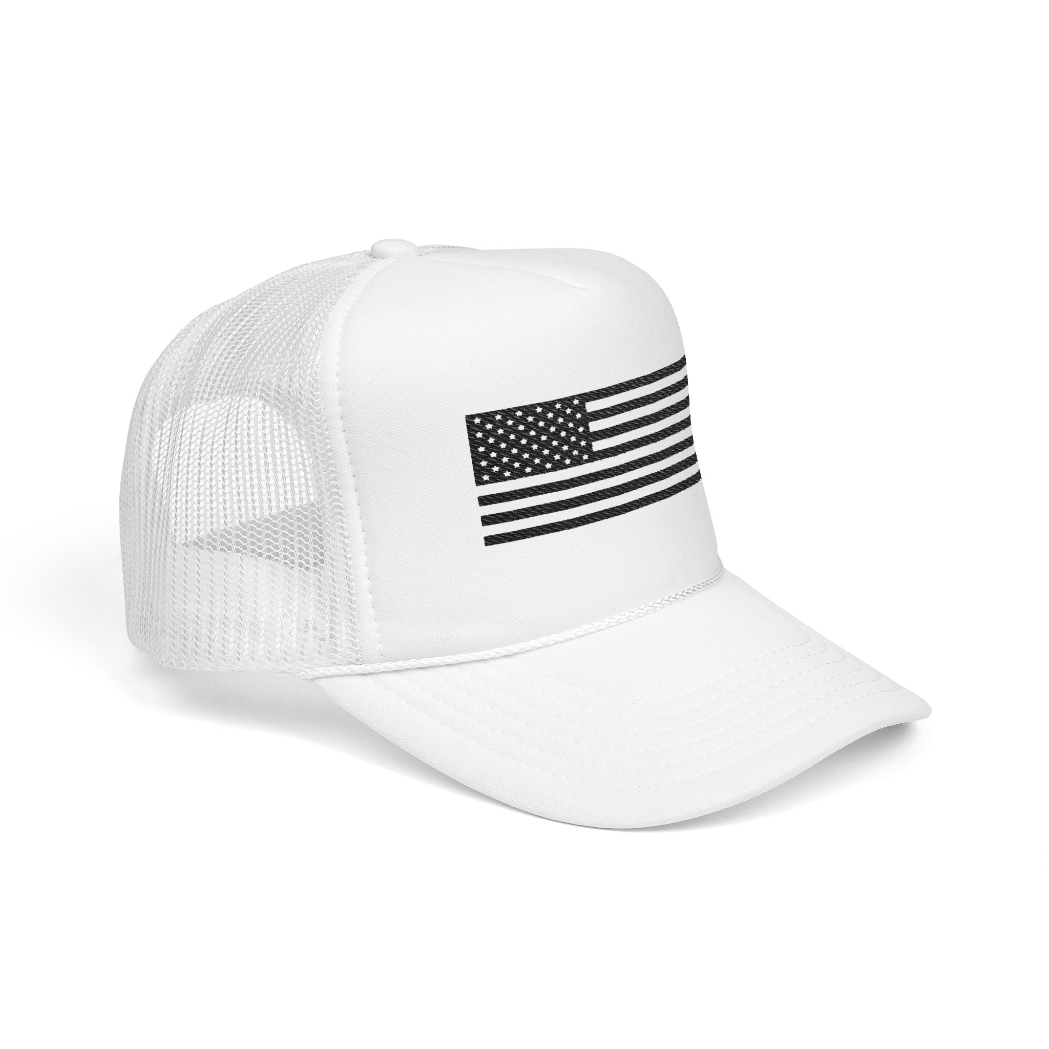 Flag- Foam Trucker Hat, Embroidered Cap, BBQ Hat, Perfect Gift for Grilling Enthusiasts, Summer BBQ Accessory, Fun Party Hat