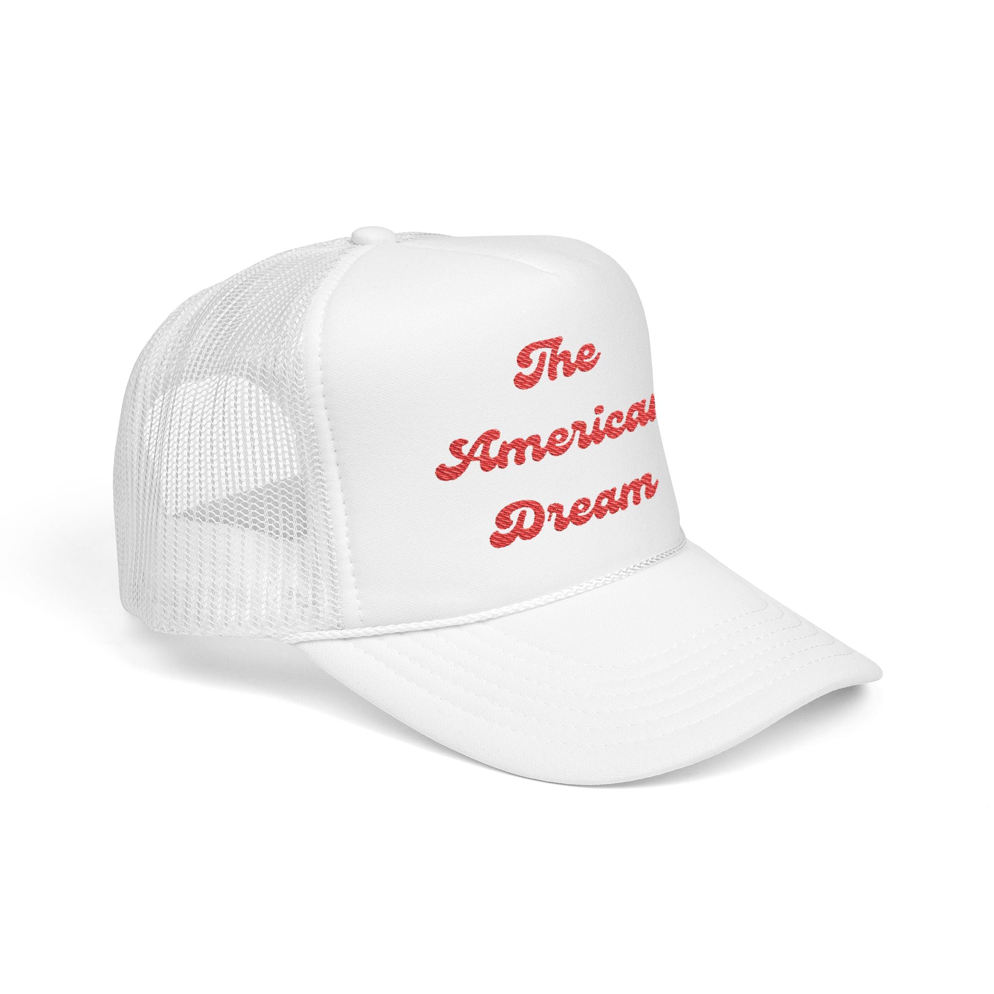 "The American Dream"- Foam Trucker Hat, Embroidered Cap, BBQ Hat, Perfect Gift for Grilling Enthusiasts, Summer BBQ Accessory, Fun Party Hat